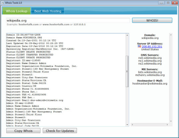 WHOIS Tools screenshot