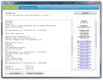 Whois Tools screenshot