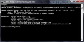 WHOIS utility screenshot