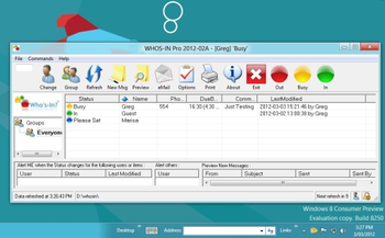 Whos-In Pro In Out Board 2012 screenshot