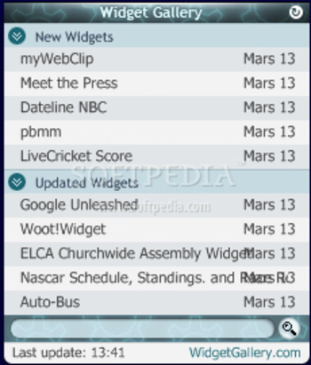 Widget Gallery Monitor screenshot