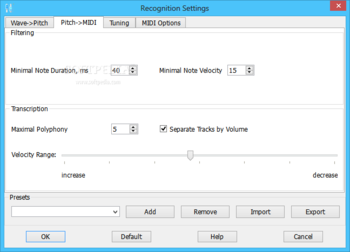 WIDI Recognition System Standard screenshot 12