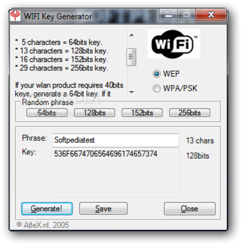 WIFI Key Generator (formerly Wifigen) screenshot