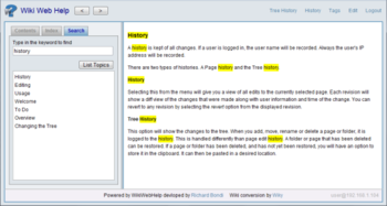 Wiki Web Help screenshot