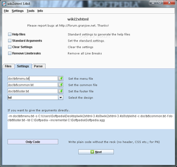 wiki2xhtml screenshot 2