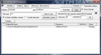 Wildcard Renamer screenshot