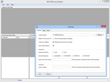 Win DNS Log Analyser screenshot