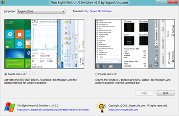 Win Eight Metro UI Switcher Portable screenshot