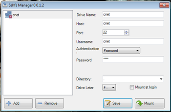 win-sshfs screenshot