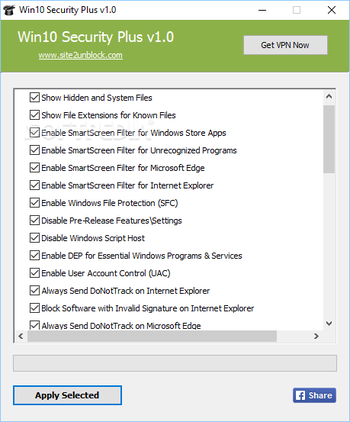 Win10 Security Plus Portable screenshot