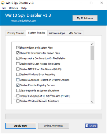 Win10 Spy Disabler screenshot 2