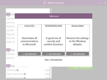 Win10PrivacyFix screenshot