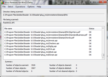 Win32/Sality Remover screenshot