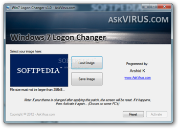 Win7 Logon Changer screenshot