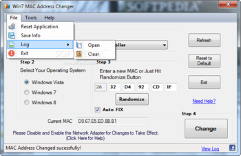 Win7 MAC Address Changer screenshot 2