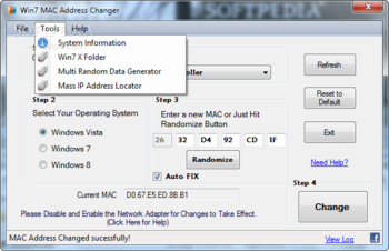 Win7 MAC Address Changer screenshot 3