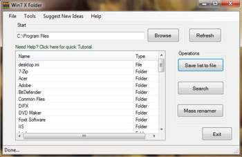 Win7 X Folder screenshot