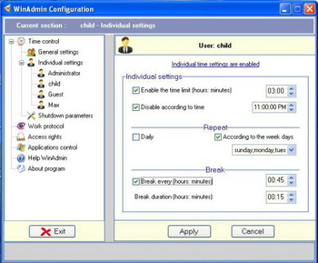 Winadmin screenshot