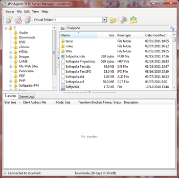 WinAgents TFTP Server Manager screenshot