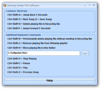 Winamp Delete File Software screenshot