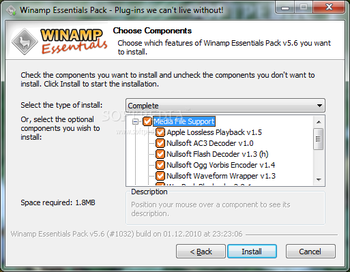 Winamp Essentials Pack screenshot