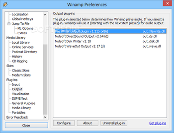 WinAmp Plug-In File Writer screenshot