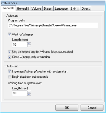 Winamp Wecker screenshot 2