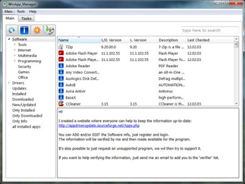 WinAppManager screenshot