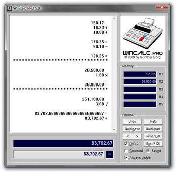 WinCalc Pro screenshot