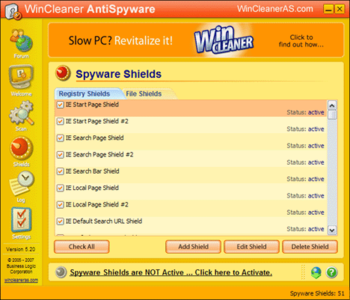 WinCleaner AntiSpyware screenshot 2