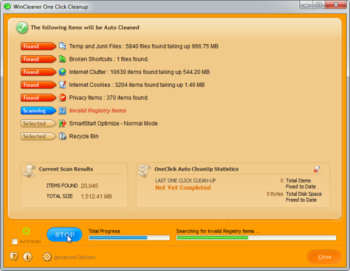 WinCleaner OneClick Professional Clean screenshot 2