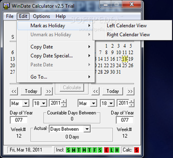 WinDate Calculator screenshot 2