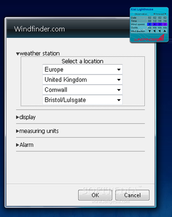 Windfinder Vista Gadget screenshot 2