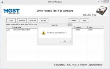 WinDFT (HGST Drive Fitness Test) screenshot 4