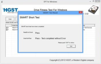 WinDFT (HGST Drive Fitness Test) screenshot 6
