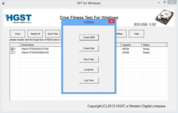 WinDFT (HGST Drive Fitness Test) screenshot 8