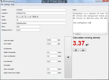 Winding Density screenshot