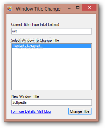 Window Title Changer screenshot