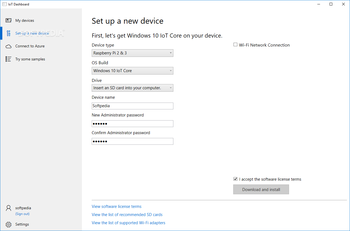 Windows 10 IoT Core Dashboard screenshot