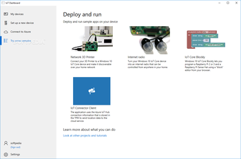 Windows 10 IoT Core Dashboard screenshot 4
