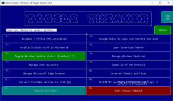 Windows 10 Toggle Tweaker screenshot