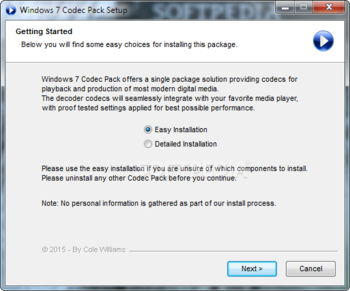 Windows 7 Codec Pack screenshot