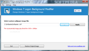 Windows 7 Logon Background Modifier screenshot