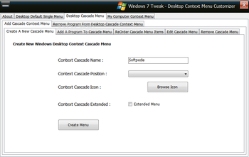 Windows 7 Tweaks - Desktop Context Menu Customizer screenshot 4