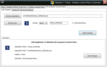 Windows 7 Tweaks - Desktop Context Menu Customizer screenshot 5