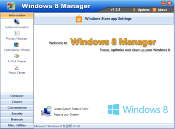 Windows 8 Manager screenshot