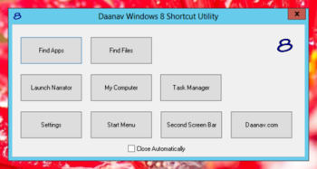 Windows 8 Shortcut Utility screenshot