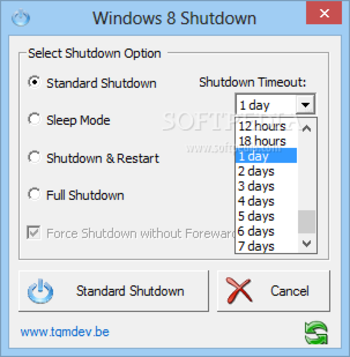 Windows 8 Shutdown screenshot