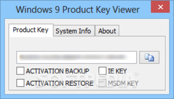 Windows 9 Product Key Viewer screenshot