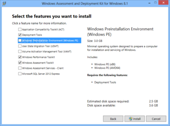 Windows Assessment and Deployment Kit (ADK) for Windows 8.1 screenshot